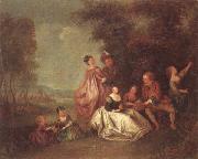 unknow artist An elegant company dancing and resting in a woodland clearing oil painting picture wholesale